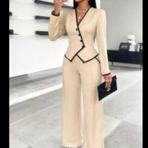 Pants and Long Sleeve Jacket Matching Suit